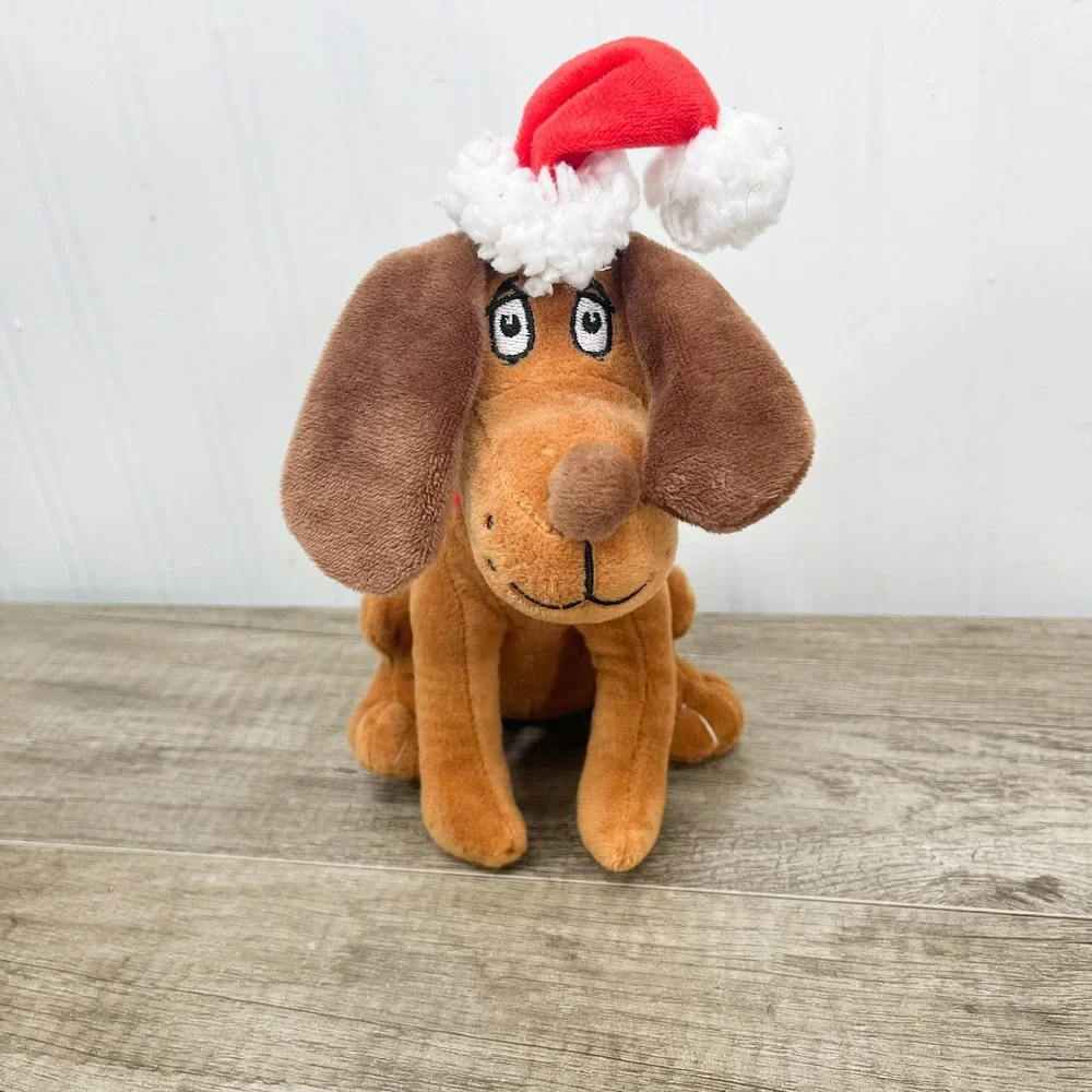 Dr Seuss The Grinch Max Dog Plush Santa Hat Christmas Stuffed Animal 8 Inch